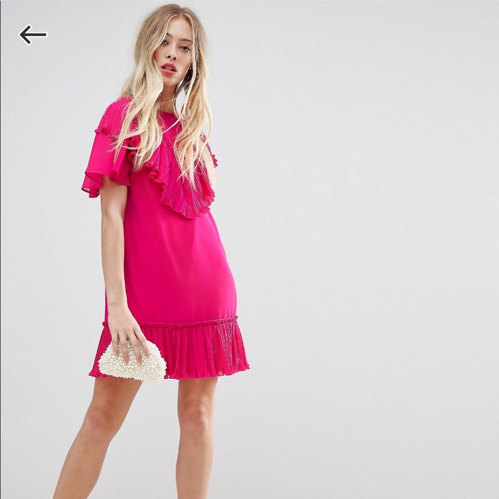 ASOS Ruffle Shift Mini Dress NWT